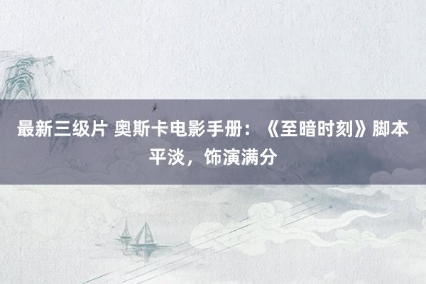 最新三级片 奥斯卡电影手册：《至暗时刻》脚本平淡，饰演满分